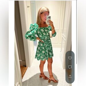 MILLE Anais Belted Mini Dress Green Zinnia